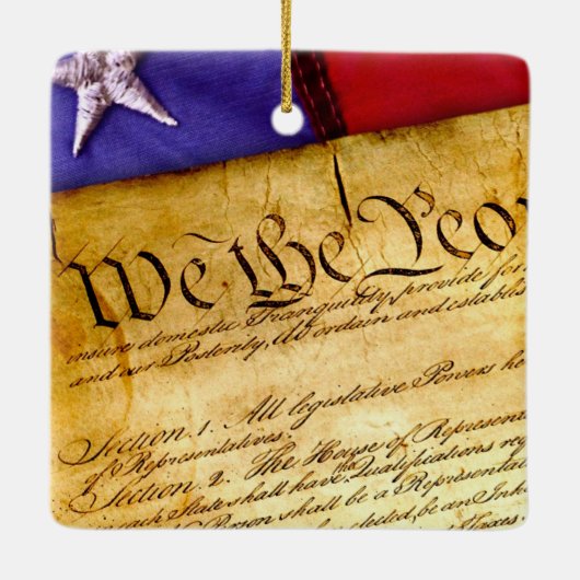 私は自由保護に投票する セラミックオーナメント (裏面)
