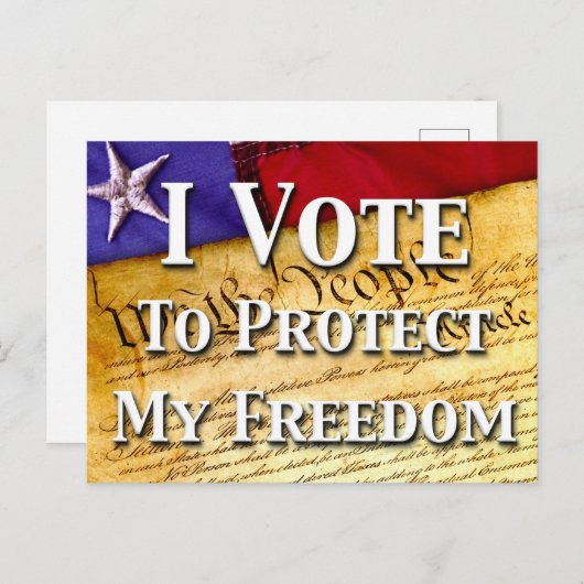 私は自由保護に投票する ポストカード (正面/裏面)