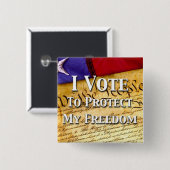 私は自由保護に投票する 缶バッジ (正面&裏面)