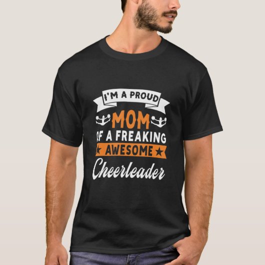 私は自由誇りを持ったで退屈なチアリーダーの母 Tシャツ (正面)