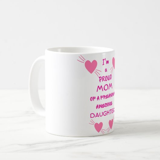 私は自由誇りを持ったな娘の母素晴らしだ コーヒーマグカップ (正面左)