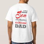 私は自由誇りを持ったパパの子だ素晴らし Tシャツ (裏面)