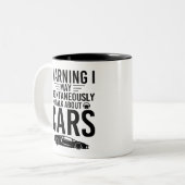 私は自警告動的に車の愛好家について話すかもしれない ツートーンマグカップ (正面左)