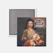 私は自買分の花を楽しむことがでおもしろいきる – ヴィンテージ磁石 マグネット (正面/裏面)