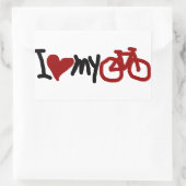 私は自転車が大好きだ 長方形シール (バッグ)