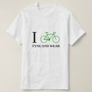 私は自転車に乗りますタインアンドウィア州(緑の自転車アイコン)を Tシャツ
