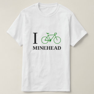 私は自転車に乗りますMINEHEAD (緑の自転車アイコン)を Tシャツ