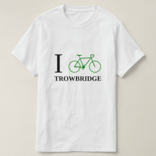 私は自転車に乗りますTROWBRIDGE (緑の自転車アイコン)を Tシャツ