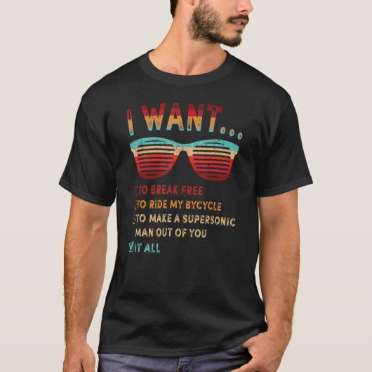 私は自転車に乗るために自由に乗りたい Tシャツ (正面)