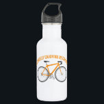 私は自転車を楽しんでおもしろいいる ウォーターボトル<br><div class="desc">このウォーターボトルはサイク素晴らしリストやバイクに乗るのが大好きな人のための退職祝いを作る。オレンジおもしろい色の自転車のイラストレーションの上にオレンジ色で「I'm Wheely Enjouring Retiment」というメッセージが載っている。</div>