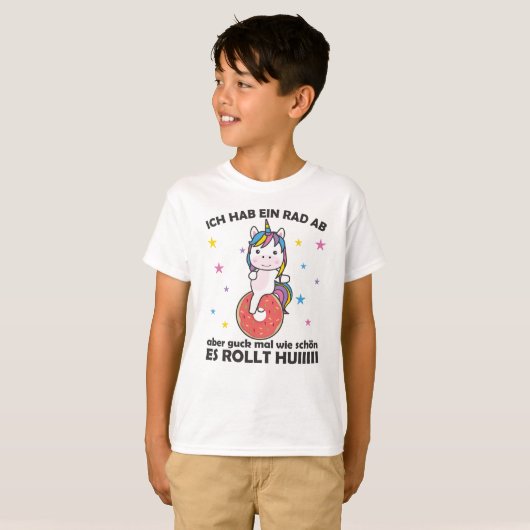 私は自転車オフを持っている – Sweet Unicornドーナツ一輪車 Tシャツ (正面フル)