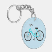 私は自転車転がの可愛いカスタム キーホルダー (正面左)