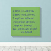 私は自閉症だ。違感動的い キャンバスプリント (インサイチュ (ウッドフロア))