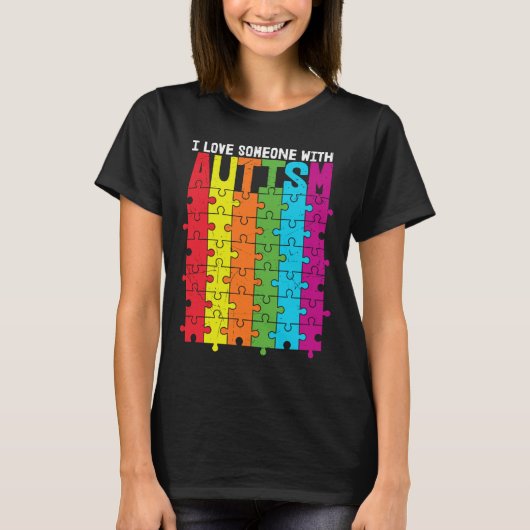 私は自閉症で人を愛している34 Tシャツ (正面)