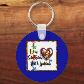 私は自閉症で人を愛している キーホルダー (正面)