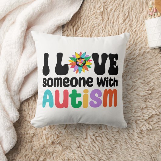 私は自閉症で人を愛している クッション (ブランケット)