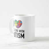 私は自閉症で人を愛している コーヒーマグカップ (正面左)