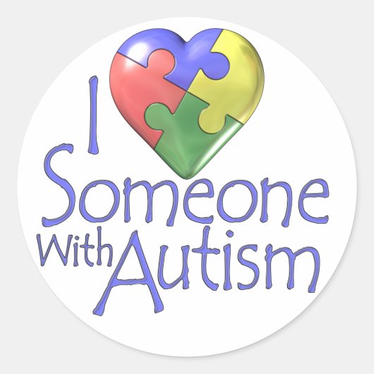 私は自閉症で人を愛している ラウンドシール (正面)