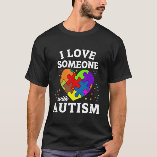 私は自閉症で人を愛している Tシャツ (正面)