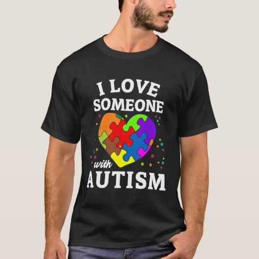 私は自閉症で人を愛している Tシャツ (正面)