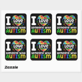 私は自閉症と自閉症意識のギフトで人を愛している スクエアシール (シート)
