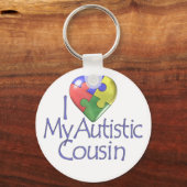 私は自閉症のいとこが大好きだ キーホルダー (正面)