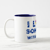 私は自閉症のマグとの誰かを愛します ツートーンマグカップ (左)