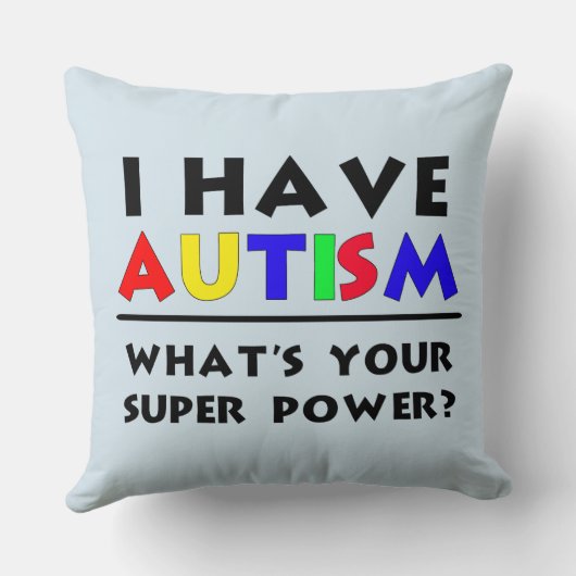 私は自閉症の力すごいを持つ クッション (裏面)