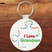 私は自閉症の孫のパズル作品が大好き キーホルダー (正面)