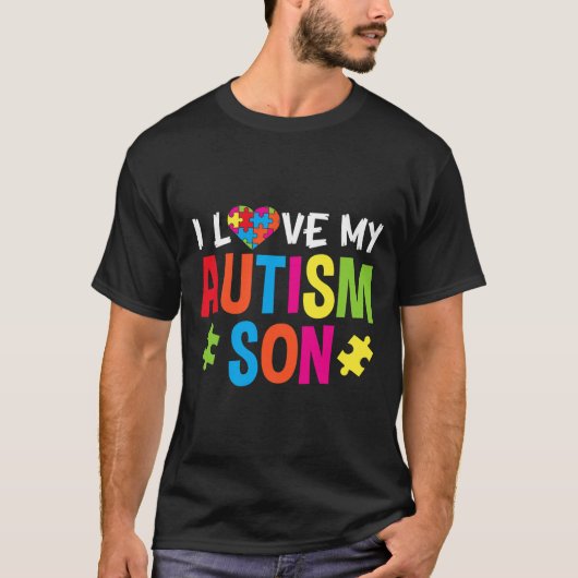 私は自閉症の息子が大好き Tシャツ (正面)