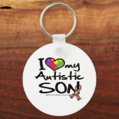 私は自閉症の息子を愛している キーホルダー (正面)