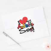 私は自閉症の息子を愛している ラウンドシール (封筒)