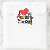 私は自閉症の息子を愛している ラウンドシール (バッグ)