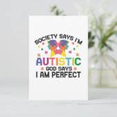 私は自閉症の神であると社会が言う私は完璧であると言う サンキューカード (スタンド正面)