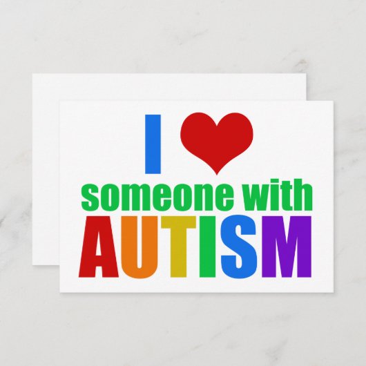 私は自閉症の美しいレインボーカードで人を愛している (正面/裏面)