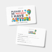 私は自閉症のIDを持鮮やかつパーソナライズされた バッジ (正面＆裏面)