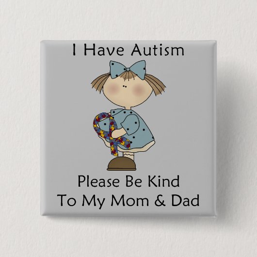 私は自閉症を経験します 缶バッジ (正面)