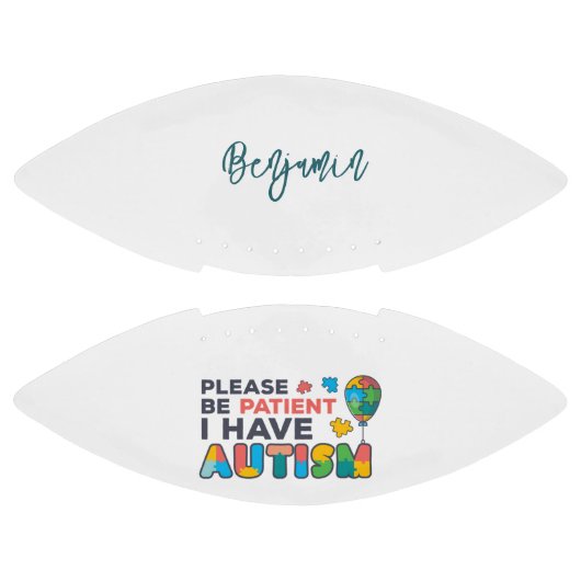 私は自閉症カラフルだパーソナライズされた アメリカンフットボール (パネル)