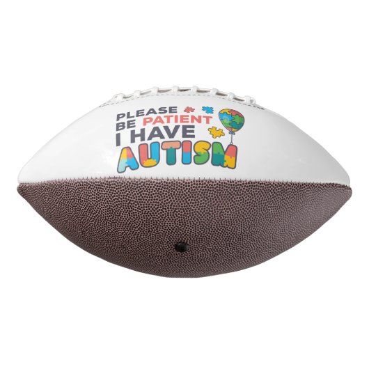 私は自閉症カラフルだパーソナライズされた アメリカンフットボール (回転270)