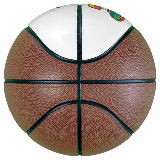 私は自閉症カラフルだパーソナライズされた バスケットボール (右)