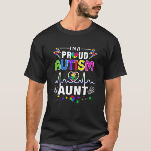 私は自閉症誇りを持ったおばさん女の子ハート Tシャツ