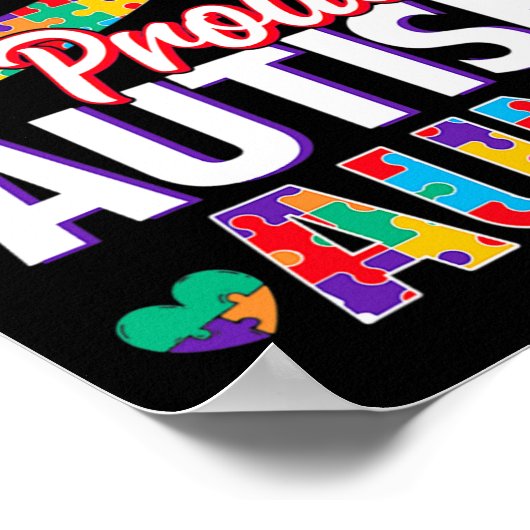 私は自閉症誇りを持ったおばさん自閉症の意識パズルPi ポスター (角)