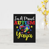 私は自閉症誇りを持ったのヤヤ母の自閉症の認識月だ カード (黄色い花)