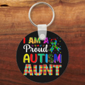 私は自閉症誇りを持ったの叔母デザインだ キーホルダー (正面)