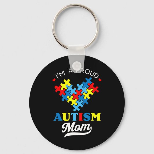 私は自閉症誇りを持ったの母である – 誰が誰のために最適 キーホルダー (正面)
