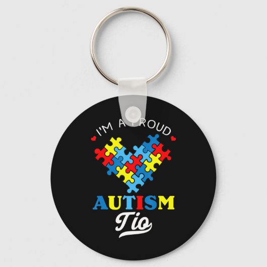 私は自閉症誇りを持ったのTioである – 私は持っている叔父に最適 キーホルダー (正面)