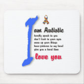 私は自閉症-ユニークなmousepadの私の子供を愛します マウスパッド (正面)