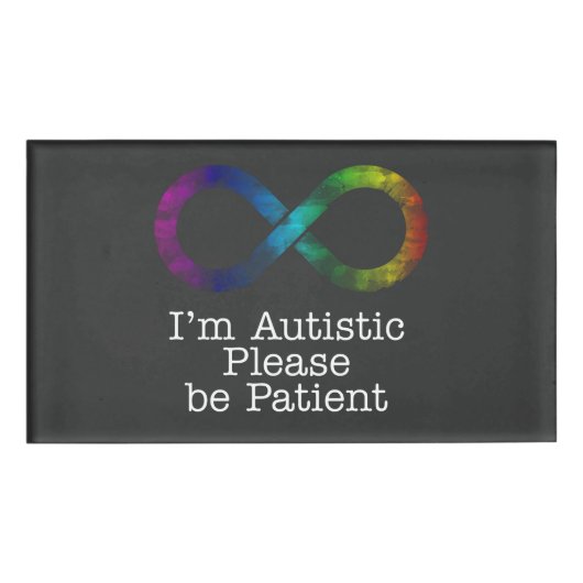 私は自閉症、患者の名前タグを付けて 名札 (正面)