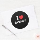 私は航空ハートがカスタム好きパーソナライズされた ラウンドシール (封筒)