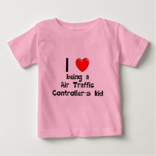 私は航空交通管制官の子供T-Shiであることを愛します ベビーTシャツ